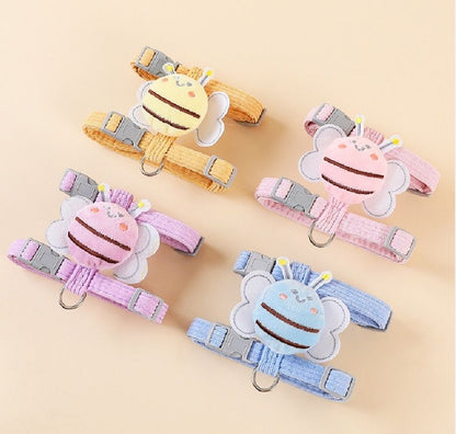 Bee patch cat harness and leash sets in Yellow, Pink, Blue and Purple