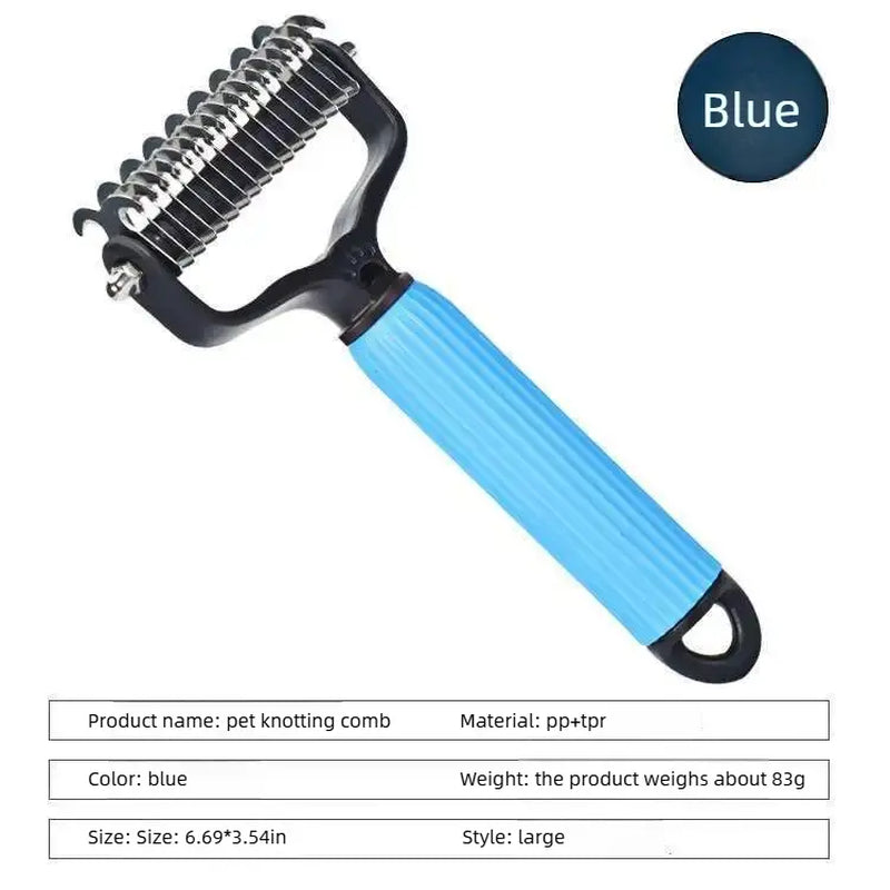 17-Tooth Pet Dematting Rake for Dogs & Cats