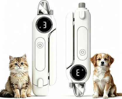 2-In-1 Dogs Cats Nail Electric Clipper & Grinder Quiet, Pet Nail Trimmers | Electric Nail Clippers with Light for Large Medium Small Dog & Cat, 3 Speed Grinder Nail Clipping Safety Guard Rechargeable