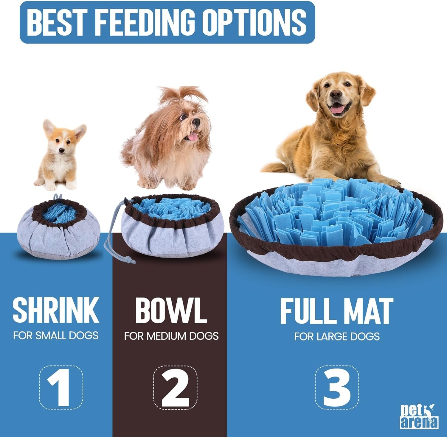 Adjustable Snuffle Mat for Dogs Puzzle Feeder Toy | Promotes Healthy Eating Habits, Reduces Boredom, Brain Exercise, and Provides Engaging Activity for Pets Indoors or Outdoors