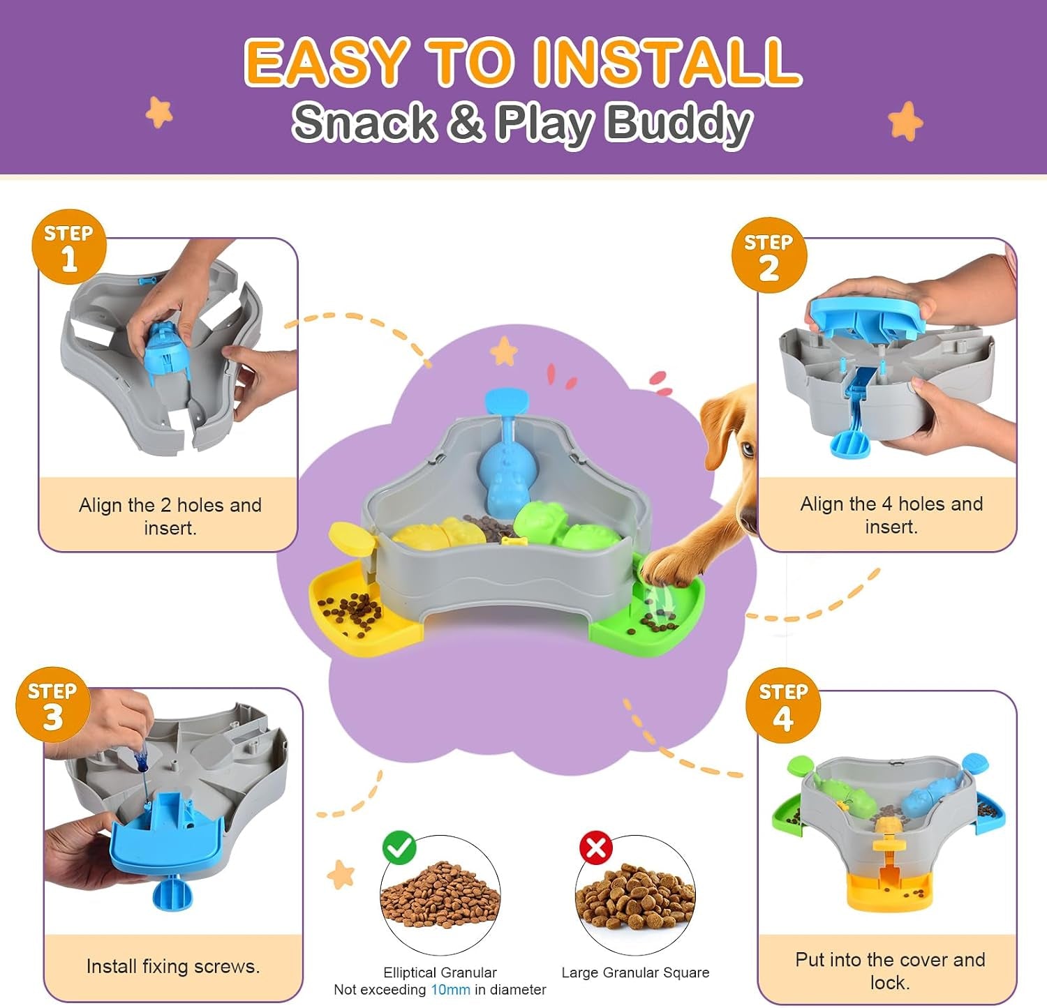 Interactive Dog Toys, Dog Puzzle Toy Treat Dispensing Dog Toys, Dog Enrichment Toys for Mental Stimulation, Slow Feeder Dog Puzzle for Small Medium Dogs, Interactive Cat Toy Cat Puzzle Feeder