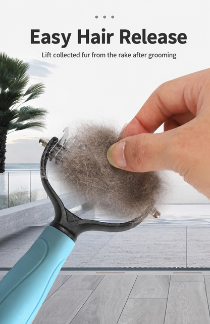 17-Tooth Pet Dematting Rake for Dogs & Cats