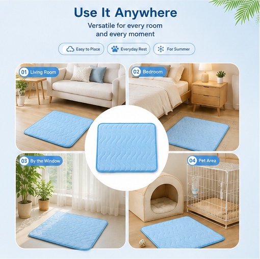 Washable Pet Cooling Mat for Dogs & Cats – Soft, Breathable & Easy to Clean