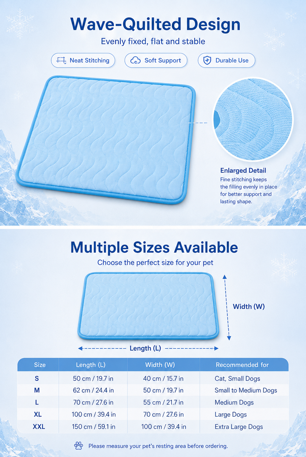 Washable Pet Cooling Mat for Dogs & Cats – Soft, Breathable & Easy to Clean