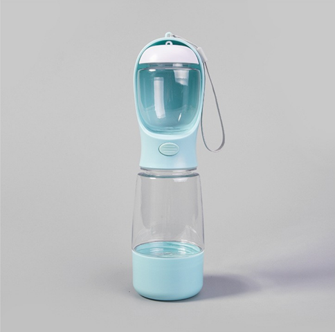 Portable 3-In-1 Dog Water Bottle, with 2 Rolls Waste Bags (30 Pcs Total), Food Container & Built-In Poop Bag Dispenser (29Cm X 7.5Cm/11.42In X 2.95In) - Leak-Proof Travel Dog Cup for Walking, Hiking, with 2 Rolls Waste Bags (30 Pcs Total)
