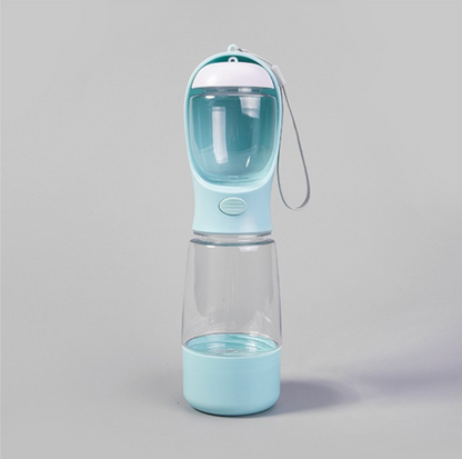 Portable 3-In-1 Dog Water Bottle, with 2 Rolls Waste Bags (30 Pcs Total), Food Container & Built-In Poop Bag Dispenser (29Cm X 7.5Cm/11.42In X 2.95In) - Leak-Proof Travel Dog Cup for Walking, Hiking, with 2 Rolls Waste Bags (30 Pcs Total)