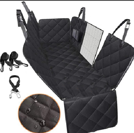 Dog Car Seat Cover with Hard Bottom, Holds up to 400Lbs | Patented Waterproof Dog Hammock Back Seat Extender for Cars, Suvs & Full-Size Trucks (Small & Large Sizes)