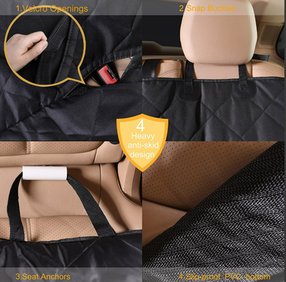 Dog Car Seat Cover with Hard Bottom, Holds up to 400Lbs | Patented Waterproof Dog Hammock Back Seat Extender for Cars, Suvs & Full-Size Trucks (Small & Large Sizes)
