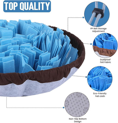 Adjustable Snuffle Mat for Dogs Puzzle Feeder Toy | Promotes Healthy Eating Habits, Reduces Boredom, Brain Exercise, and Provides Engaging Activity for Pets Indoors or Outdoors