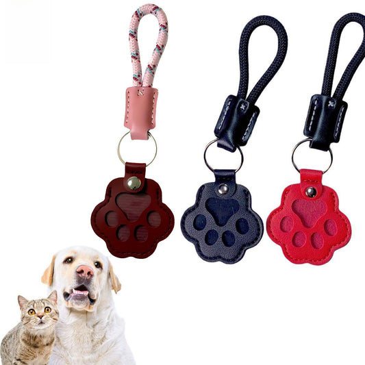 Paw-shaped pet fur keepsake keychain with clear fur capsule