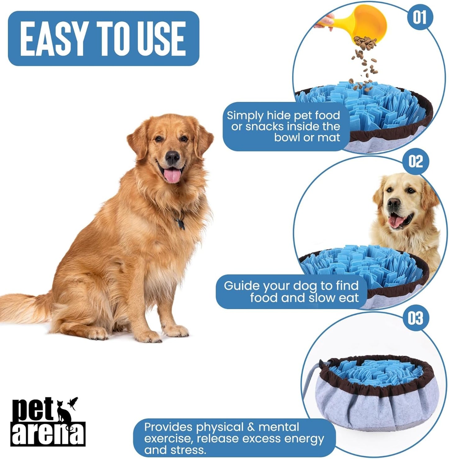 Adjustable Snuffle Mat for Dogs Puzzle Feeder Toy | Promotes Healthy Eating Habits, Reduces Boredom, Brain Exercise, and Provides Engaging Activity for Pets Indoors or Outdoors