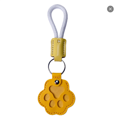 Pet fur keepsake keychain - Yellow strap