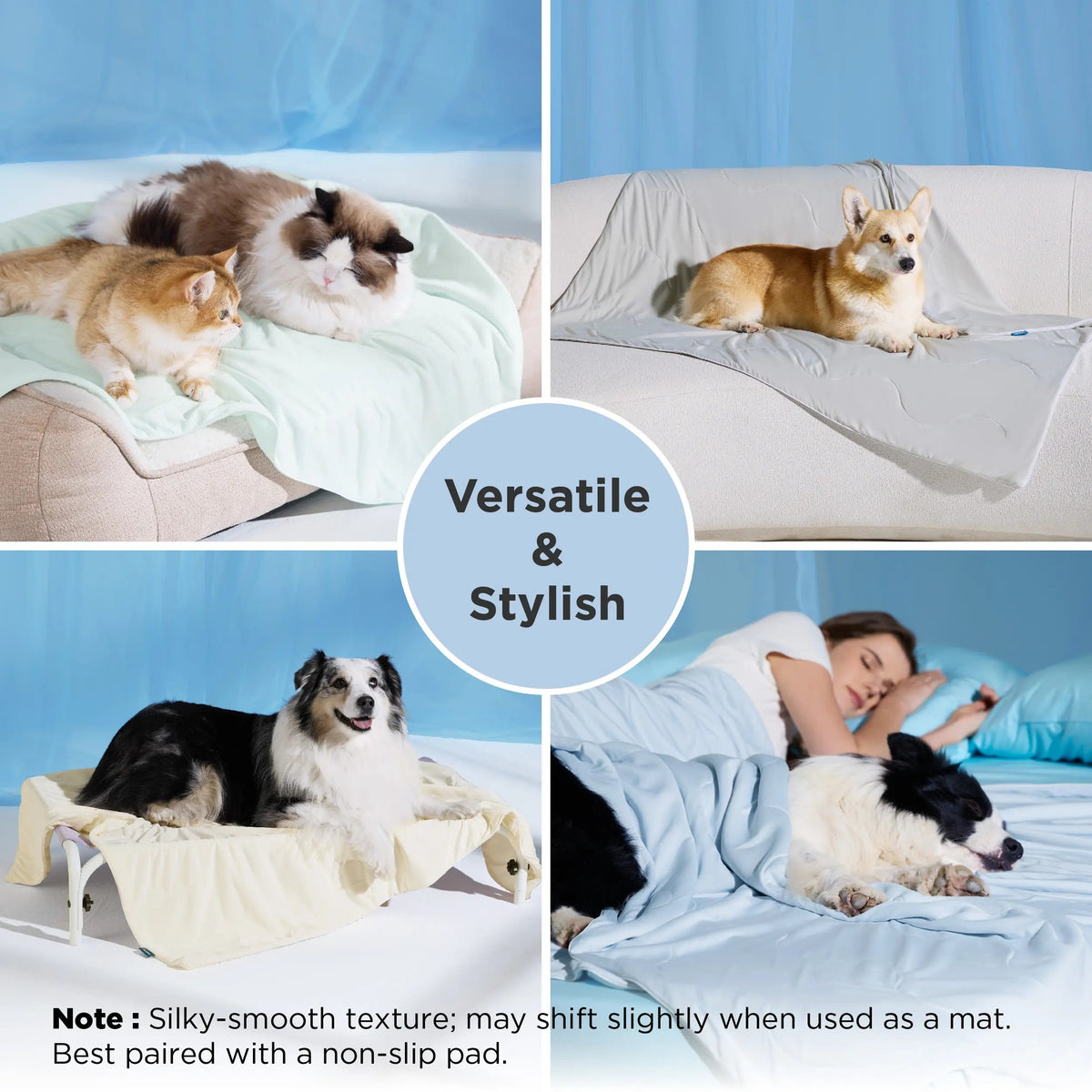 Washable Pet Cooling Blanket for Dogs & Cats – Soft, Breathable & Lightweight