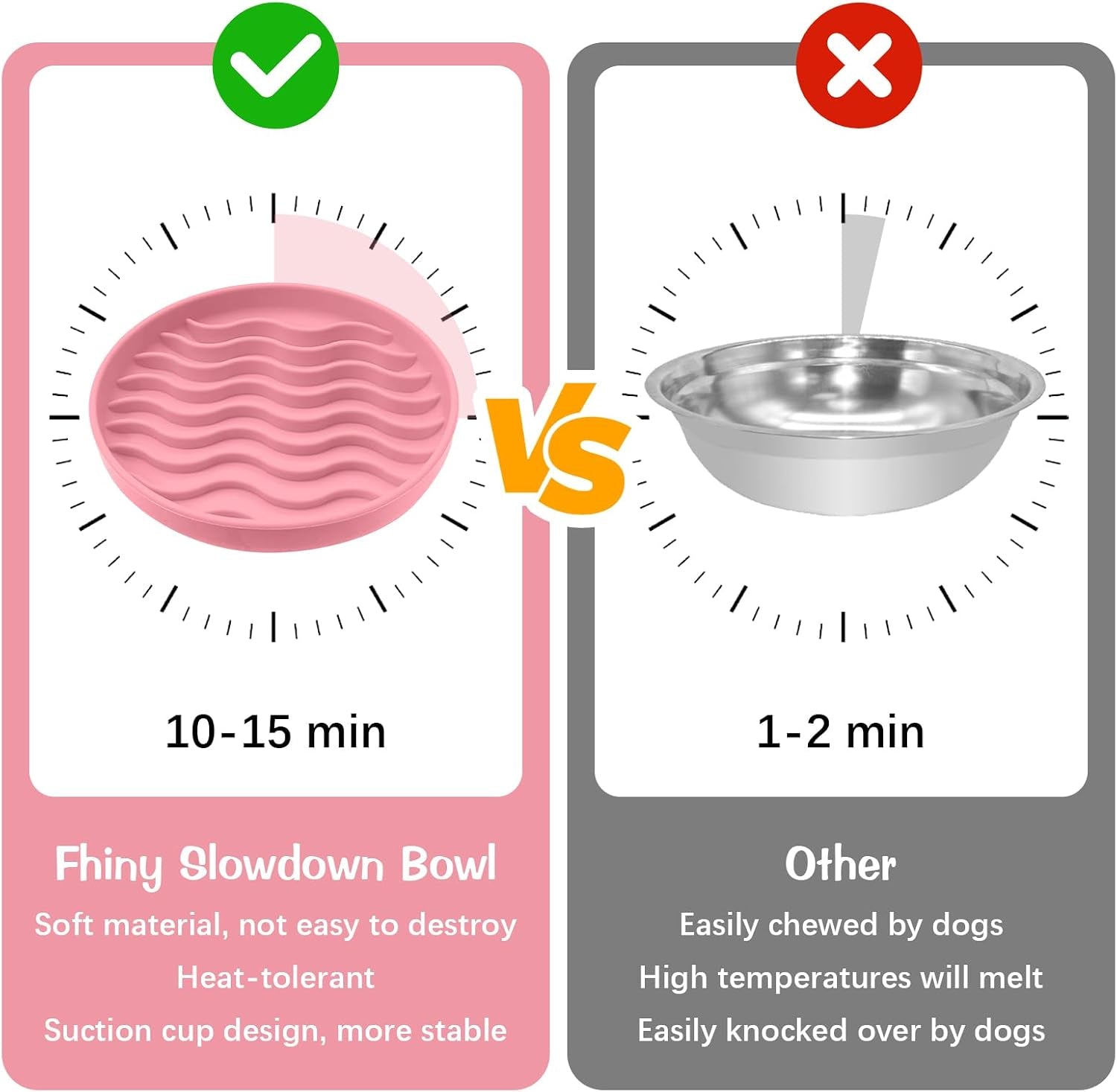 Pink silicone slow feeder dog bowl with wavy raised ridges

