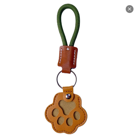 Pet fur keepsake keychain - Brown strap