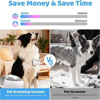 Dog Grooming Vacuum,6-In-1 Pet Grooming Kit,13000Pa,2L Dust Cup | Low Noise <55Db, Steam Brush for Shedding, Clipper & Grooming Kit, Professional for Dogs Cats, Home Cleaning Use