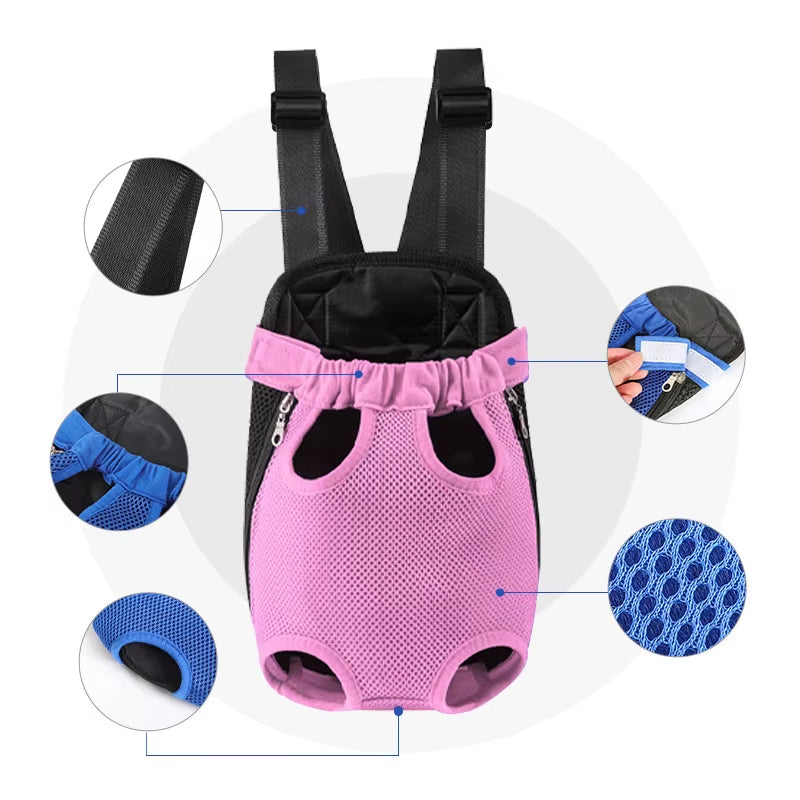 Adjustable Pet Carrier Backpack — Breathable Mesh, Front & Back Wear