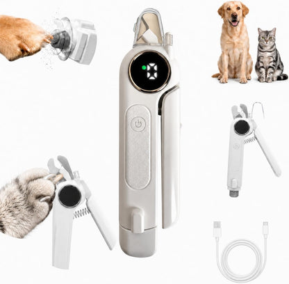 2-In-1 Dogs Cats Nail Electric Clipper & Grinder Quiet, Pet Nail Trimmers | Electric Nail Clippers with Light for Large Medium Small Dog & Cat, 3 Speed Grinder Nail Clipping Safety Guard Rechargeable