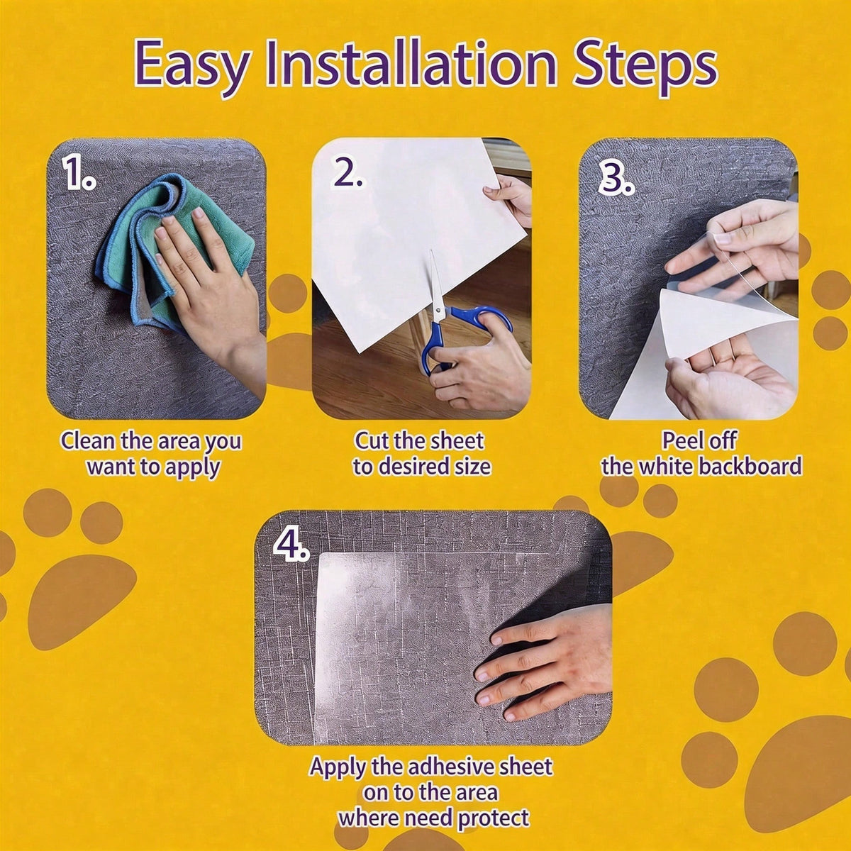 Clear scratch guard on a door frame edge